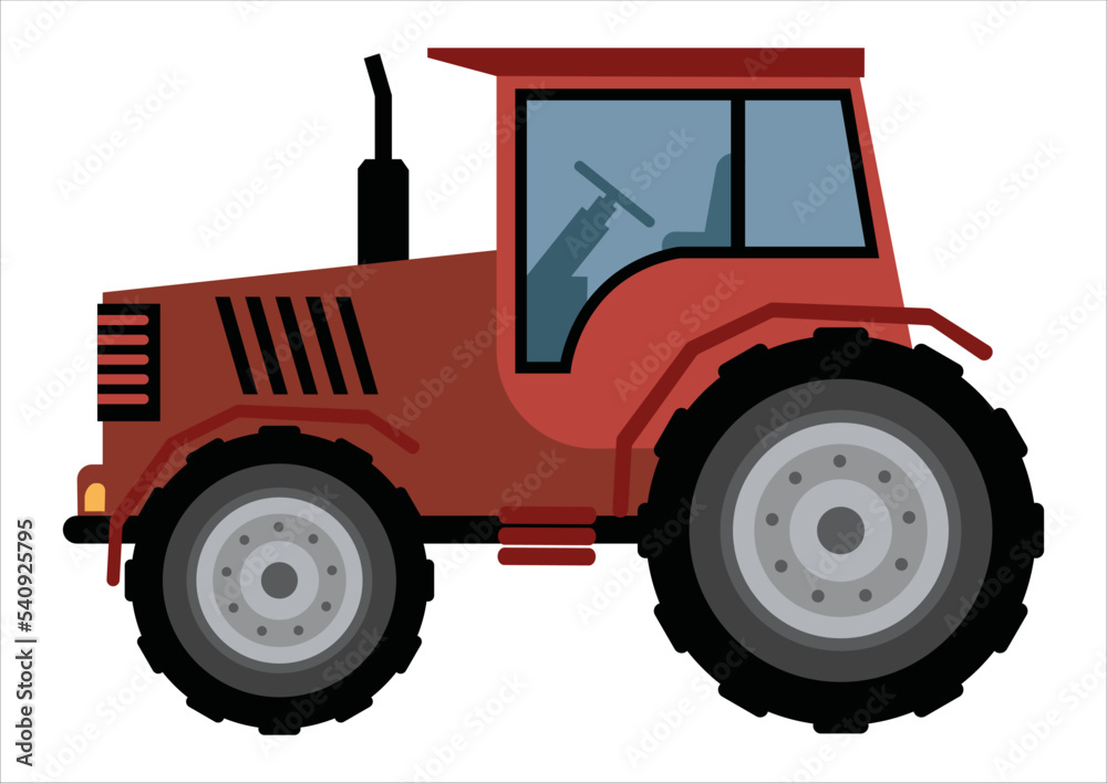 Obraz premium Clipart Agriculture Machine Tractor. Vector Illustration of Tractor