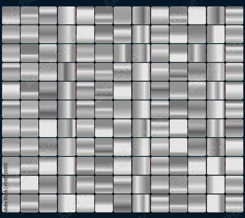 The collection gradients grey color swatch for creative background design, Set of gradient color, Group colors set vector and illustration