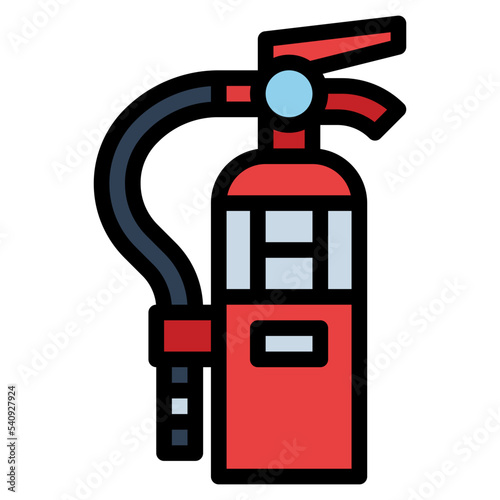fire extinguisher filled color line photo