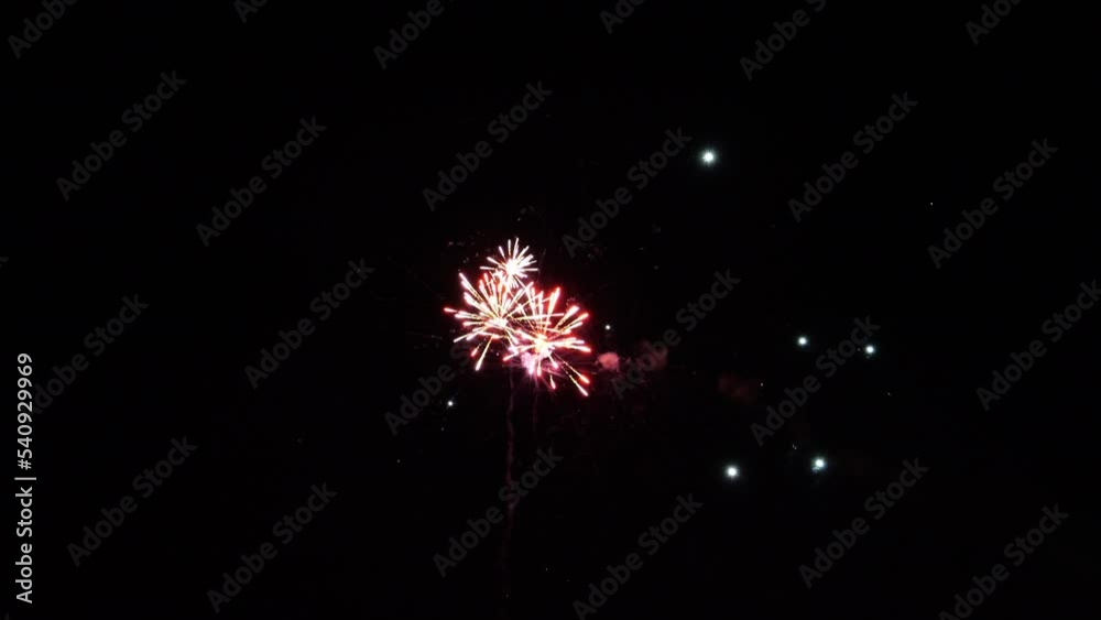 Fireworks in black night sky commemorative holiday anniversary concept Fireworks in black night sky commemorative holiday anniversary concept