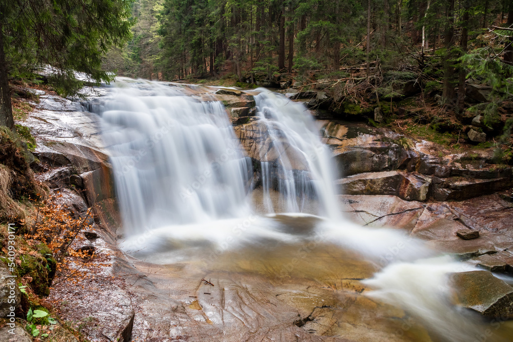 Fototapeta premium waterfall in the autumn forest