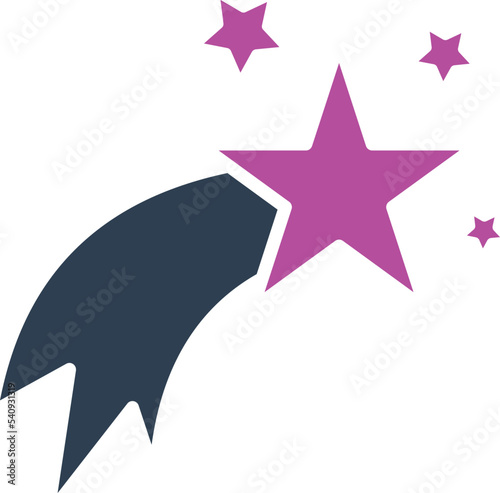 Shooting star Vector Icon which is suitable for commercial work and easily modify or edit it
