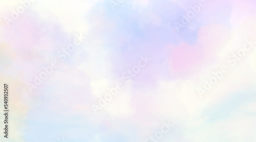 The sky is large  pastel  beautiful and has white clouds.