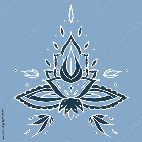 hand-drawn pattern in indian flower style
