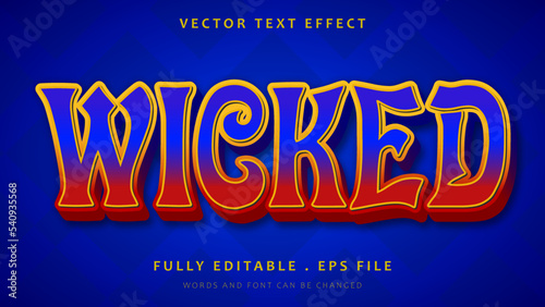 Gradient Colorful Word Wicked Editable Text Effect Design