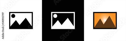Gallery icon set. Photo gallery icon. Gallery icon collection. Image icon, picture symbol. photo signs. Vector illustration