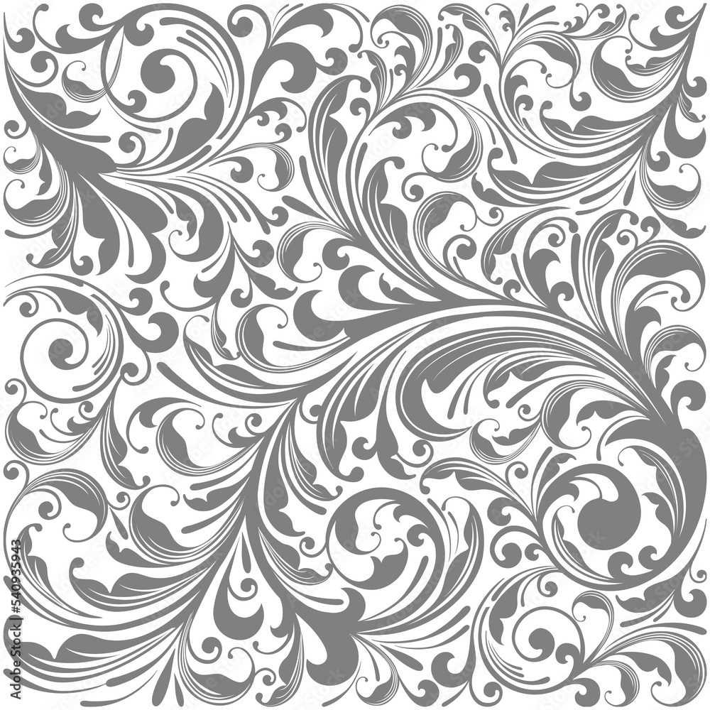 Gray floral background vector Gray floral background vector