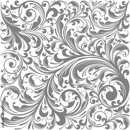 Gray floral background vector