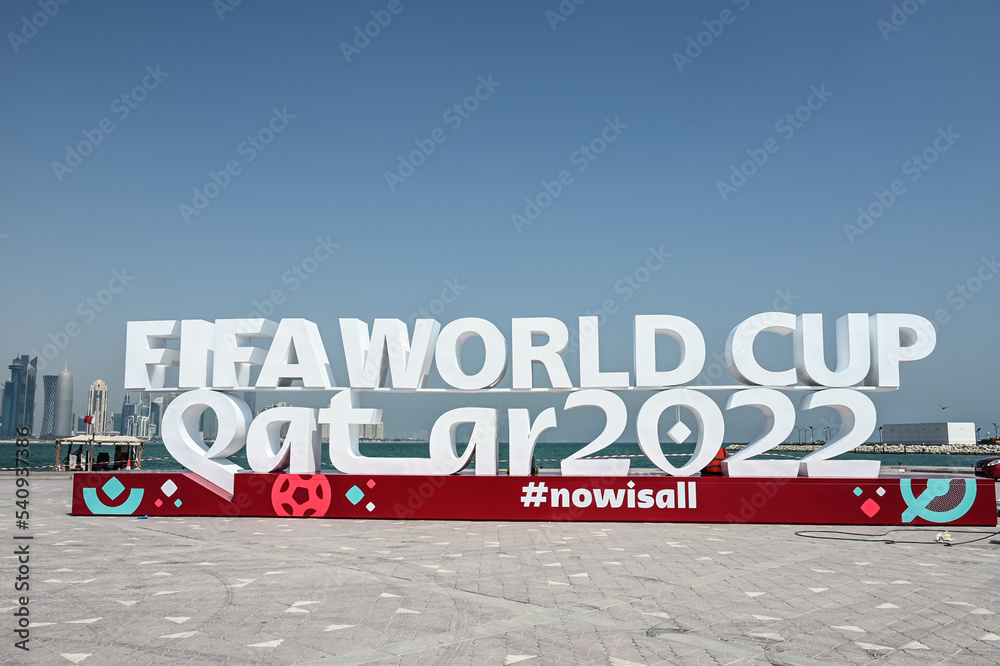 Qatar Doha coupe du monde football 2022 fan zone foto de Stock Adobe