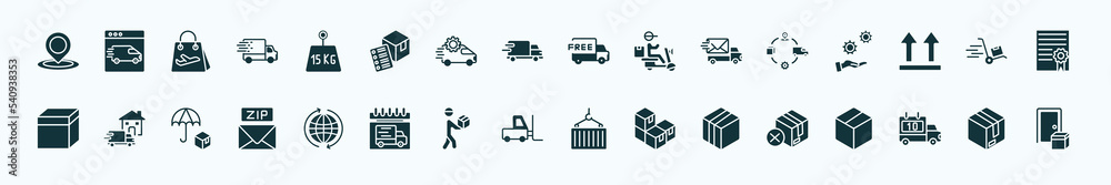 flat filled delivery and logistic icons set. glyph icons such as tracking, weight limit, free delivery, supply chain, moving, home delivery, worldwide, forklift, box, scheduled, parcel icons. flat filled delivery and logistic icons set. glyph icons such as tracking, weight limit, free delivery, supply chain, moving, home delivery, worldwide, forklift, box, scheduled, parcel icons.