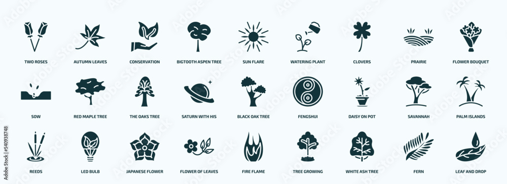 flat filled nature icons set. glyph icons such as two roses, bigtooth aspen tree, clovers, sow, saturn with his ring, daisy on pot, reeds, flower of leaves, white ash tree, fern icons. flat filled nature icons set. glyph icons such as two roses, bigtooth aspen tree, clovers, sow, saturn with his ring, daisy on pot, reeds, flower of leaves, white ash tree, fern icons.