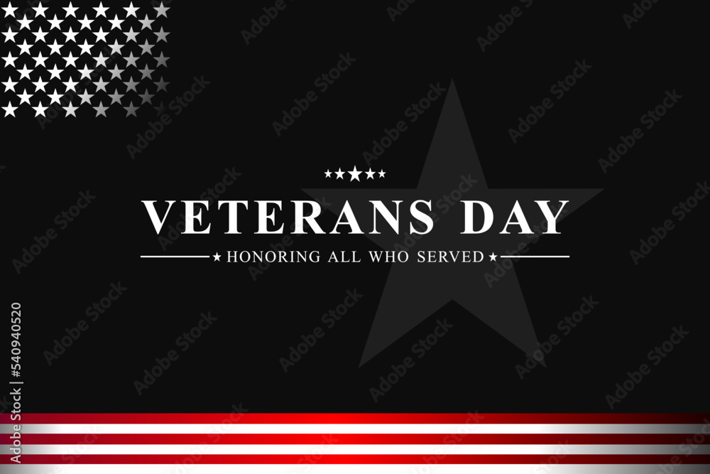 Veterans day, November 11. Honoring all who served. Posters, modern design. Vector illustration.

