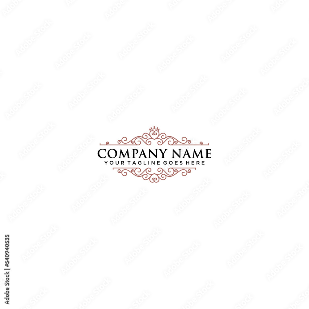 Obraz premium Vintage Elegant Logo Illustration In Isolated White Background