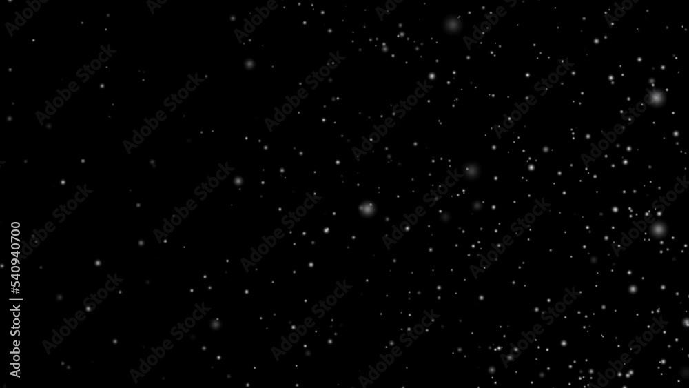 falling snow isolated on black background