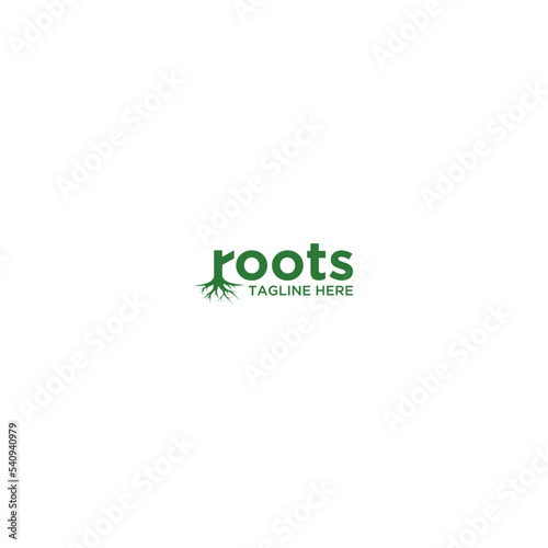 Root logo vector image, typography design