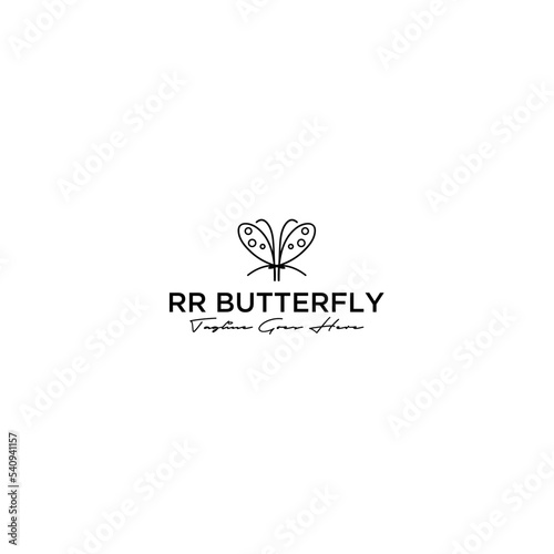 Butterfly logo. The letter RR that forms a butterfly