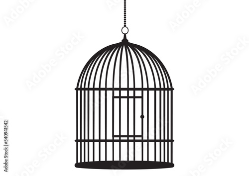 Empty birdcage. Cartoon Cage. Cage for Birds. Icon