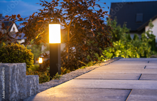 Outdoor Garden Bollard Light Closeup