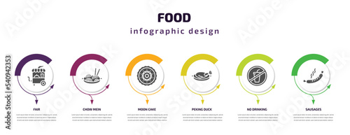 Foto food infographic template with icons and 6 step or option