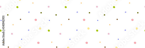 Seamless geometric pattern with watercolor round spots for fabric, print.