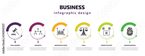 Photo business infographic template with icons and 6 step or option