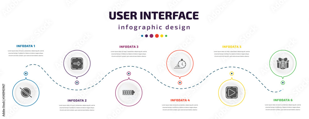 user interface infographic element with icons and 6 step or option. user interface icons such as forbbiden, go, charging status, express, play, giftbox vector. can be used for banner, info graph, user interface infographic element with icons and 6 step or option. user interface icons such as forbbiden, go, charging status, express, play, giftbox vector. can be used for banner, info graph,