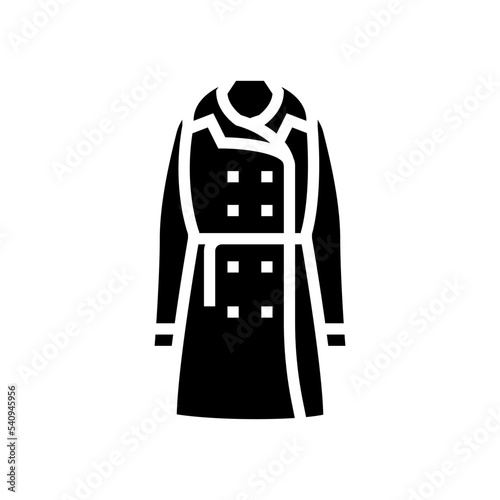 trench coat outerwear female glyph icon vector. trench coat outerwear female sign. isolated symbol illustration