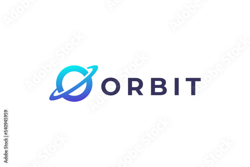 Orbit space planet logo