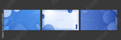 Abstract blue background with geometric memphis style