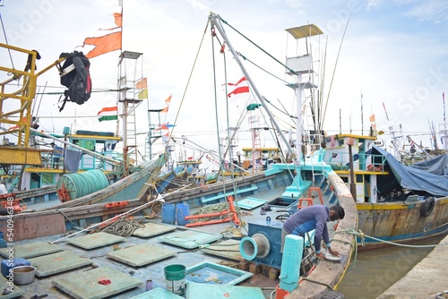 fishing boats in port