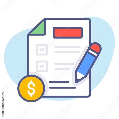 Financial Statement, financial report, Premium quality vector illustration concept. Flat line icon symbol.