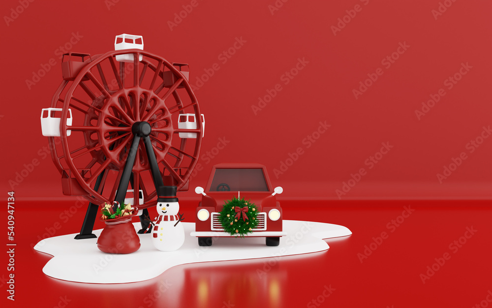 3D Illustration of Merry Christmas