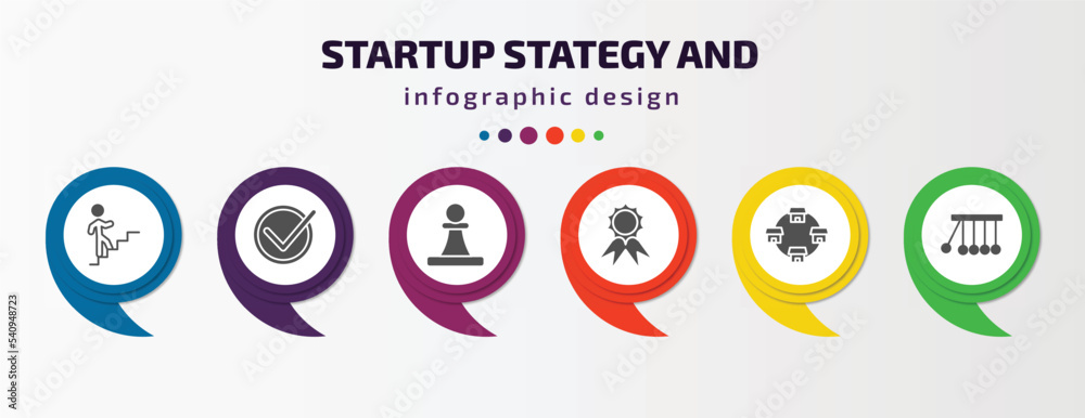 startup stategy and infographic template with icons and 6 step or option. startup stategy and icons such as career ladder, accept, pawn, quality, franchise, reaction vector. can be used for banner, startup stategy and infographic template with icons and 6 step or option. startup stategy and icons such as career ladder, accept, pawn, quality, franchise, reaction vector. can be used for banner,
