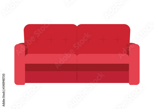 Flat style cartoon sofa. Clipart sofa isolated on white background