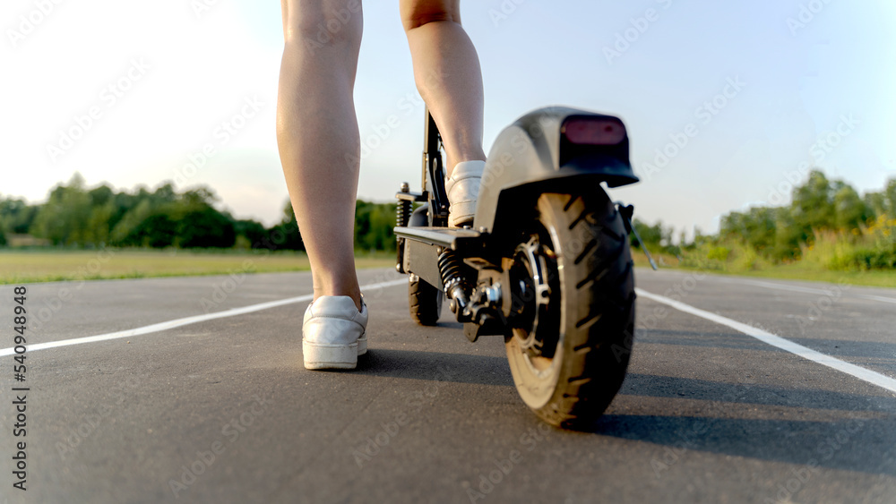 Electric scooter on the road Electric scooter on the road