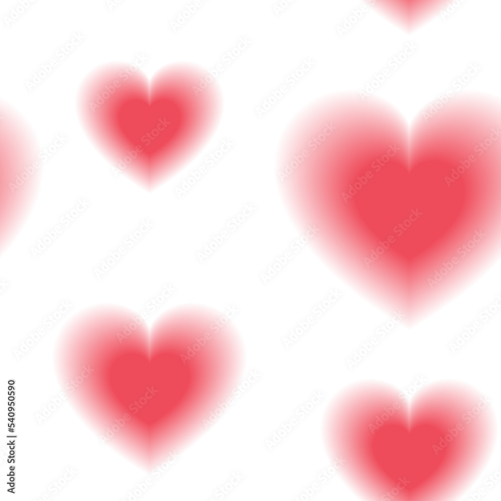 Pattern of the heart. Isolated on white vector illustration with blur effect