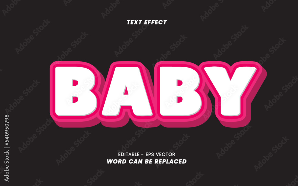 Baby Text - Editable Text 3D Effect Baby Text - Editable Text 3D Effect