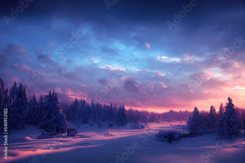 Winter landscape at sunrise © Andy