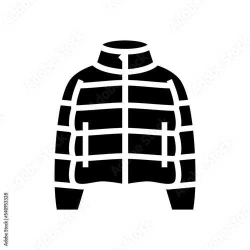 puffy jacket outerwear female glyph icon vector. puffy jacket outerwear female sign. isolated symbol illustration