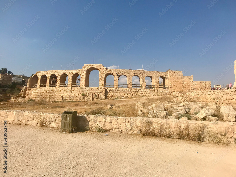 Jerash, Jordan, November 2019 - A large stone building