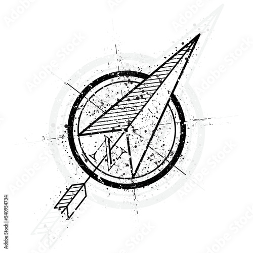 North grunge compass arrows