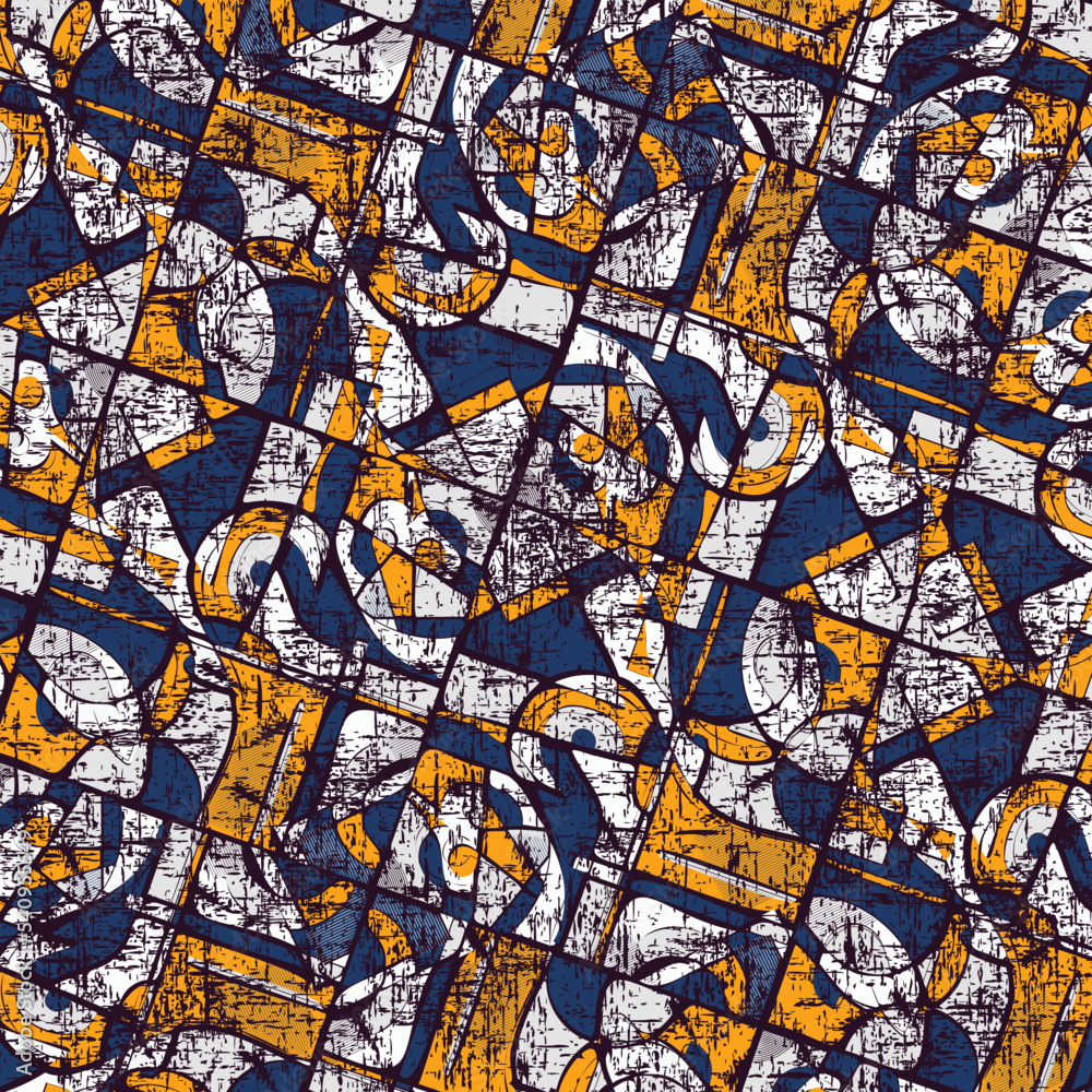 Fototapeta premium Abstract orange geometric grunge background