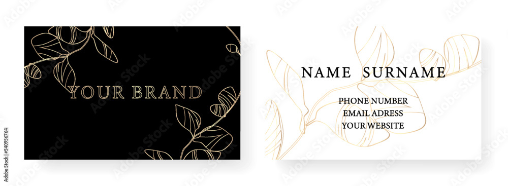 Business Card template design floral modern background for Luxury. Vector template for banner, premium invitation, luxury voucher, prestigious gift certificate.