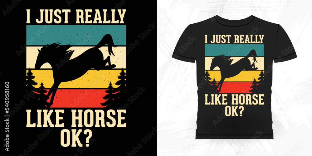Funny Cowboy Riding Horse Retro Vintage Riding Horse T-shirt Design