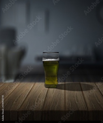 3d illustration beer drink bar alcohol pub glass