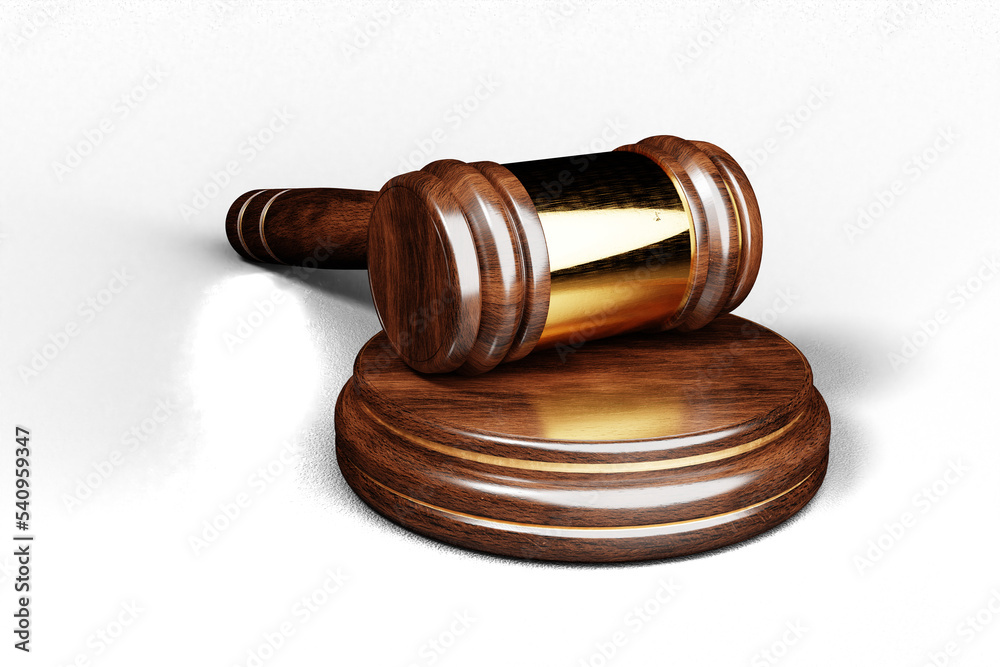 Judge's wooden gavel on transparent background. 3D illustration Stock ...