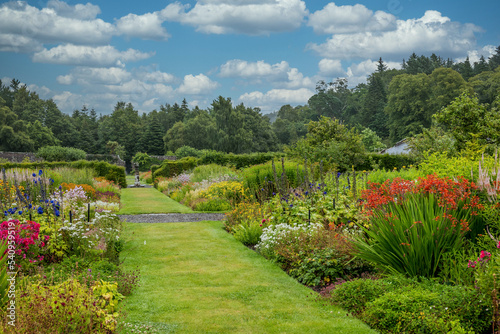 large garden with flowers in a country estate