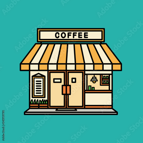 シンプルでかわいいコーヒーショップのベクターイラスト素材
