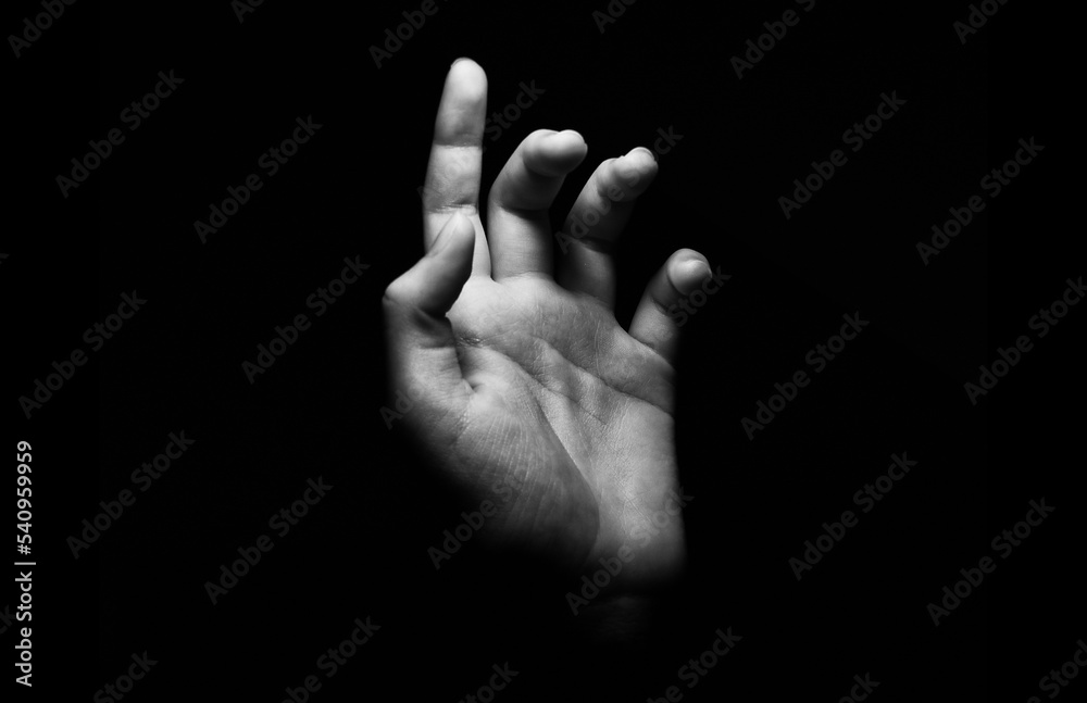 hand in black hand in black
