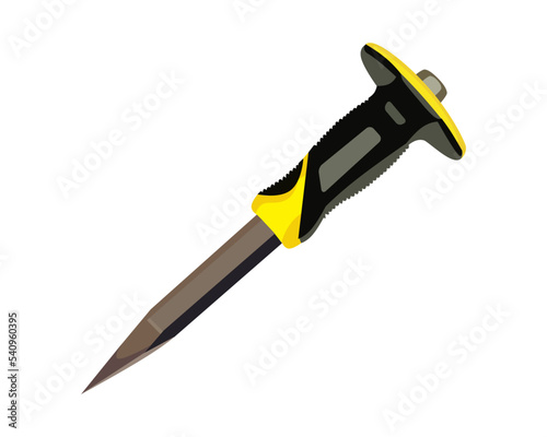 Vector Illustration Concrete Punch 32 Inc isolated on white background. Carpentry hand tools